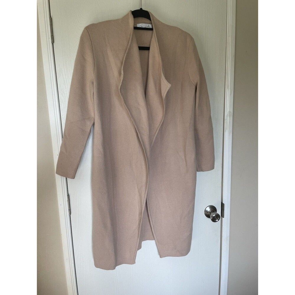 NWT Chicwish Duster Cardigan Womens M/L Tan Camel Sweater Jacket Open Front
